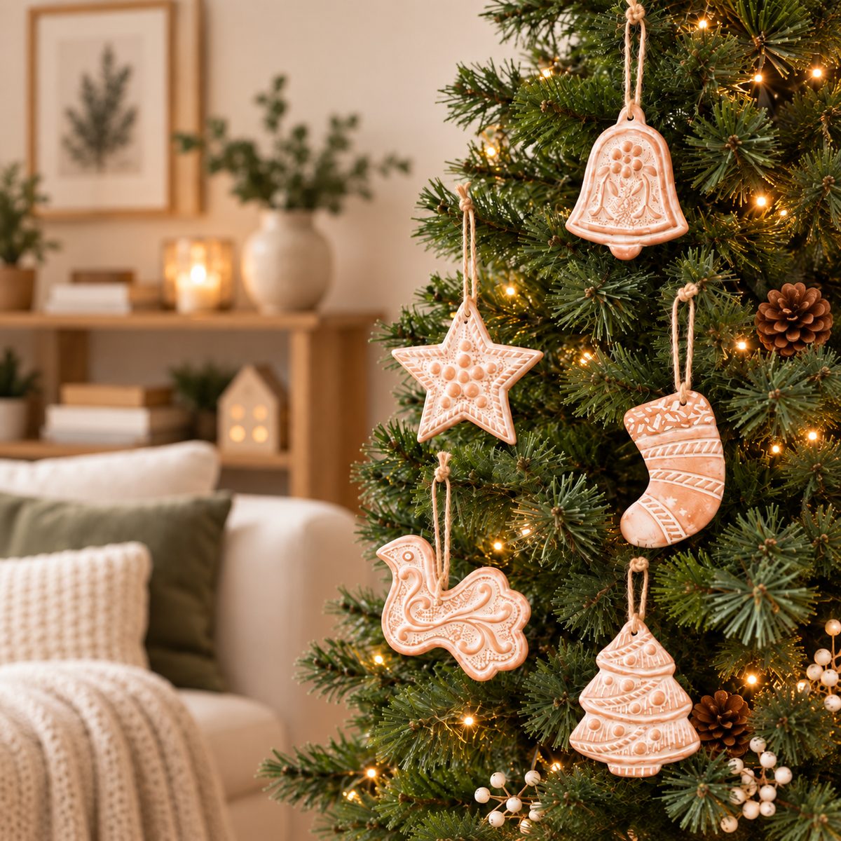 テラコッタのクリスマスオーナメント(ツリー) 写真5